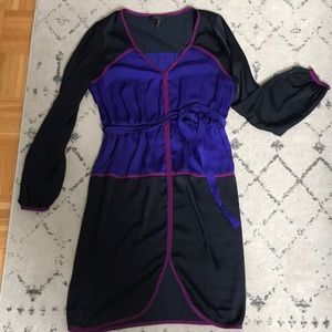 BCBG Midi Work Dress - Black & Purple
